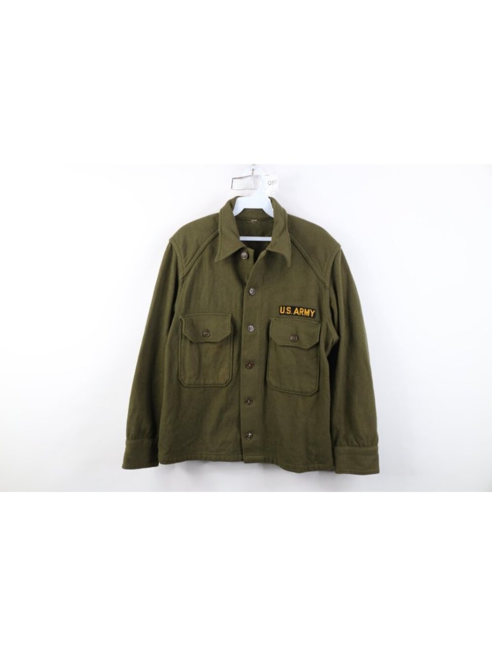 Vintage 50s Korean War Mens Medium US Army OG 108 Wool Field Shirt Jacket Green